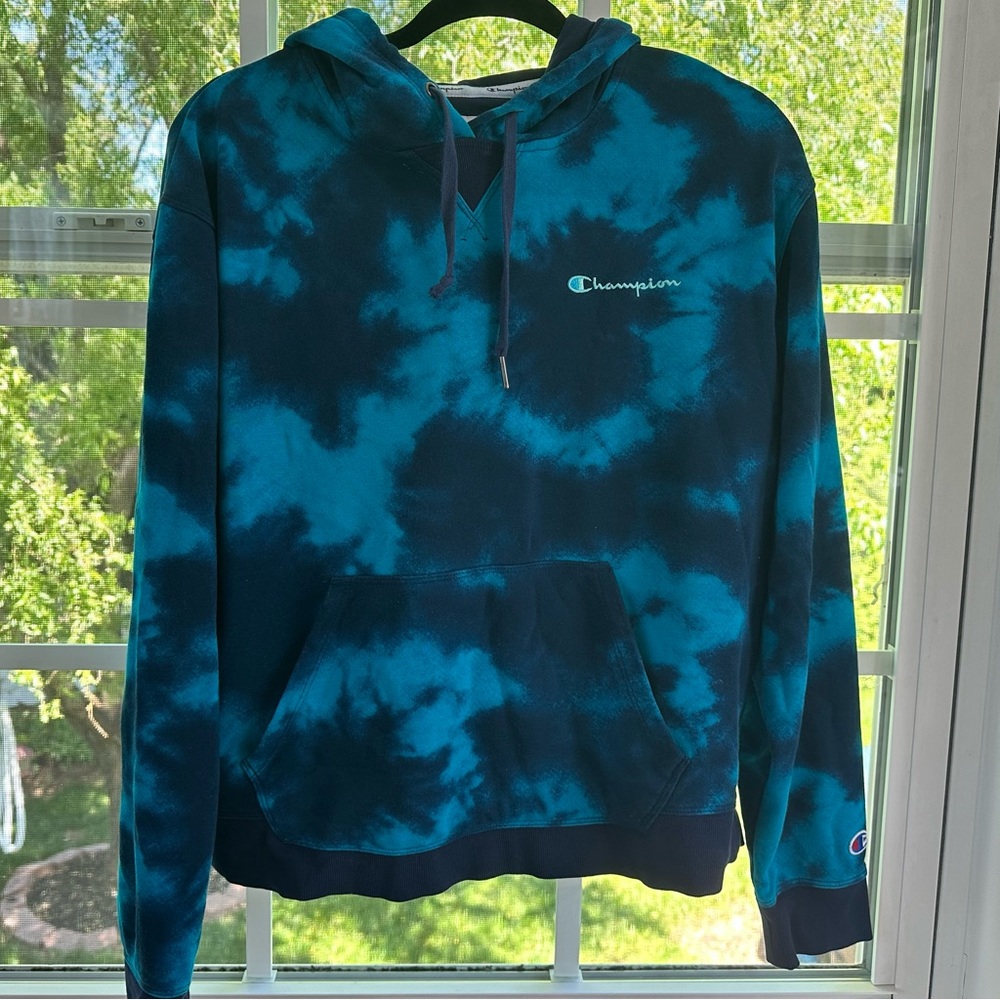 Tie-Dye Blue Champion Hoodie
